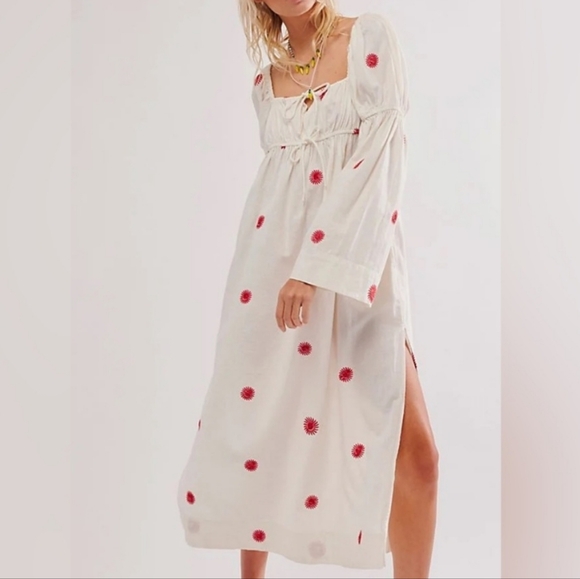 Free People Dresses & Skirts - Free People Emory Embroidered Midi Dress Medium